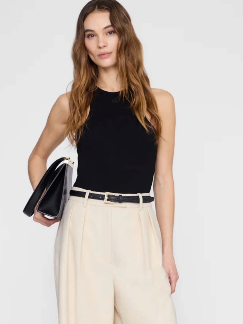 Anine Bing Ribbed Eva Tank In Black